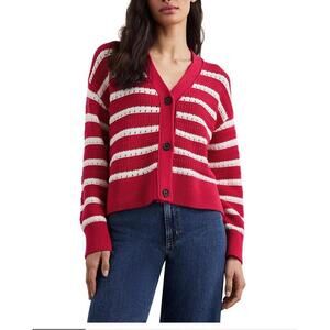 NWT Rails Geneva Pink Stripe Women's Cardigan Sweater Size S